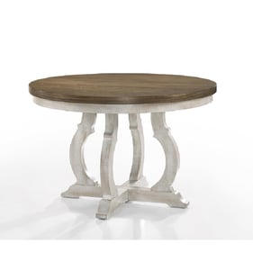 Acme Furniture Cillin Walnut Antique White Round Dining Table