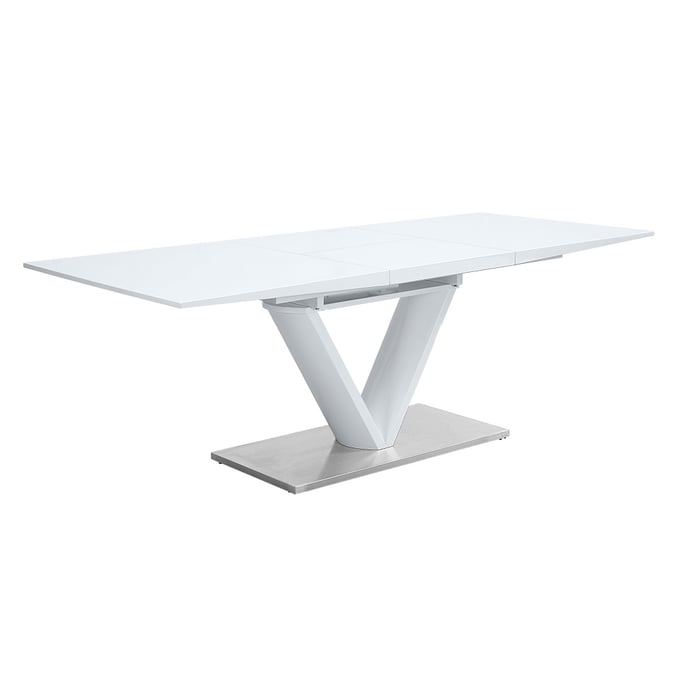 Acme Furniture Gallegos White High Gloss Dining Table with Leaf ACM-DN01947