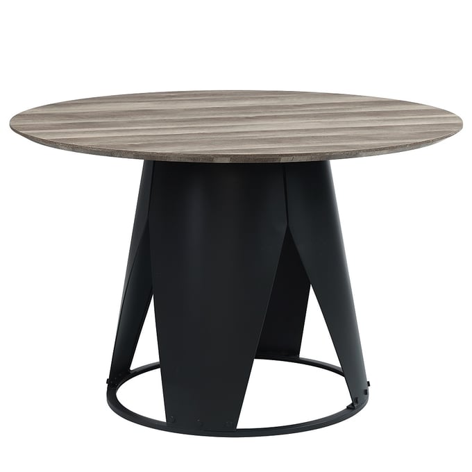 Acme Furniture Zudora Antique Oak Black Round Dining Table ACM-DN01948