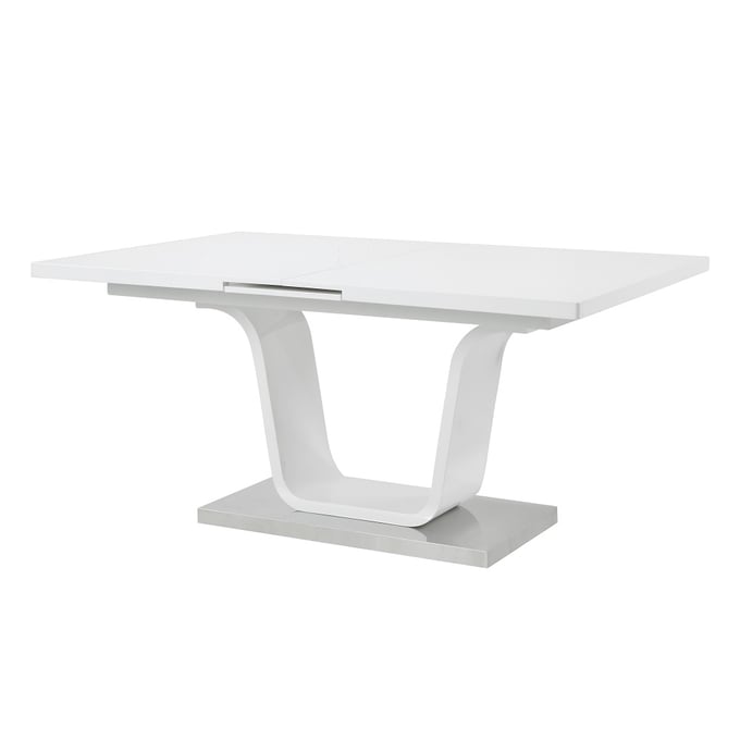 Acme Furniture Kamaile White High Gloss Dining Table with Leaf ACM-DN02133