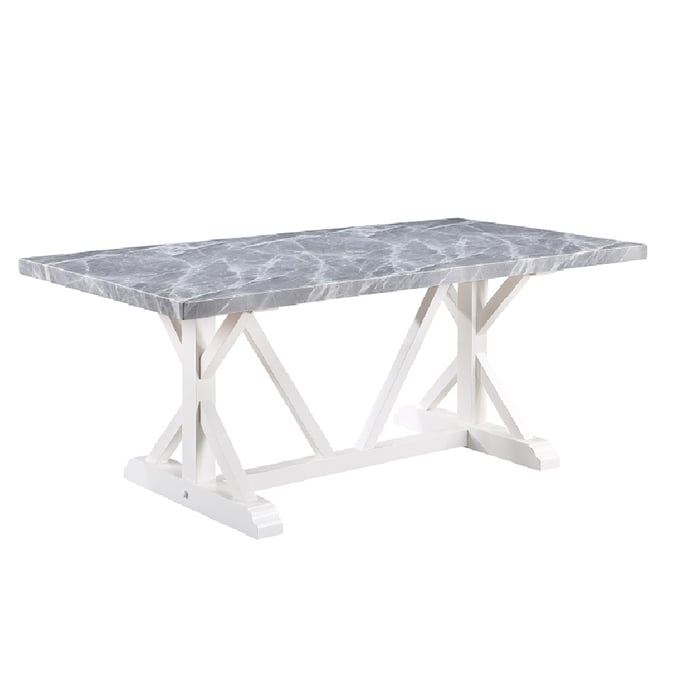 Acme Furniture Hollyn White Engineering Stone Top Dining Table ACM-DN02159