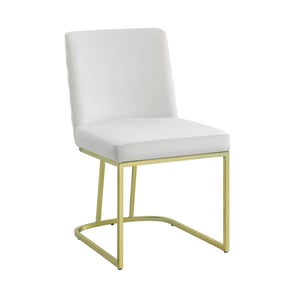 2 Acme Furniture Zazie Beige Gold Side Chairs