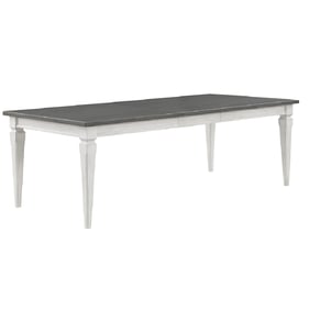 Acme Furniture Katia Rustic Gray Weathered White Dining Table with Leaf