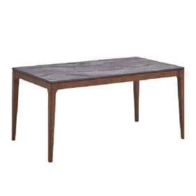 Acme Furniture Bevis Walnut Engineered Stone Top Dining Table