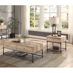 Acme Furniture Brantley Oak Sandy Black Rectangle 3pc Coffee Table Set