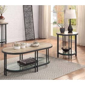 Acme Furniture Brantley Oak Sandy Black 3pc Coffee Table Set