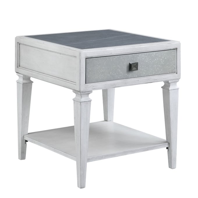 Acme Furniture Katia Rustic Gray Weathered White End Table ACM-LV01053