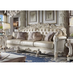 Acme Furniture Vendome Champagne Antique Pearl Oversized Sofa with 6 Pillow...