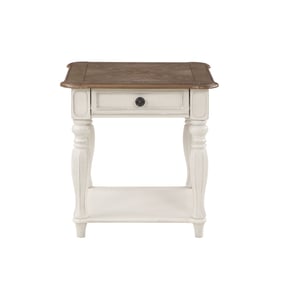 Acme Furniture Florian Oak And Antique White End Table