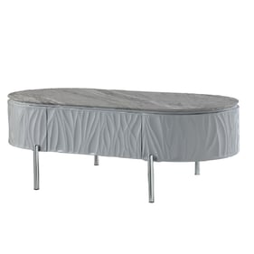 Acme Furniture Yukino Gray High Gloss Chrome Coffee Table