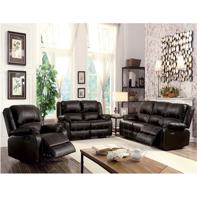 Acme Furniture Zuriel Brown PU 3pc Living Room Set ACM-LV52-LR-S2