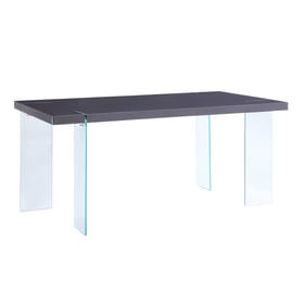 Acme Furniture Noland Clear Gray High Gloss Dining Table