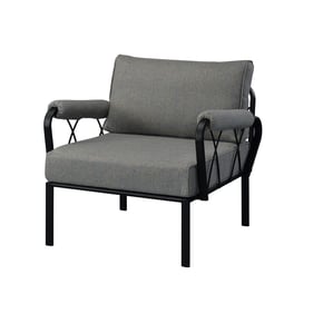 Acme Furniture Rajni Gray Black Patio Arm Chair