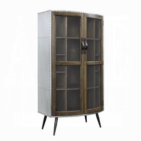 Acme Furniture Brancaster Oak Glass Door Cabinet