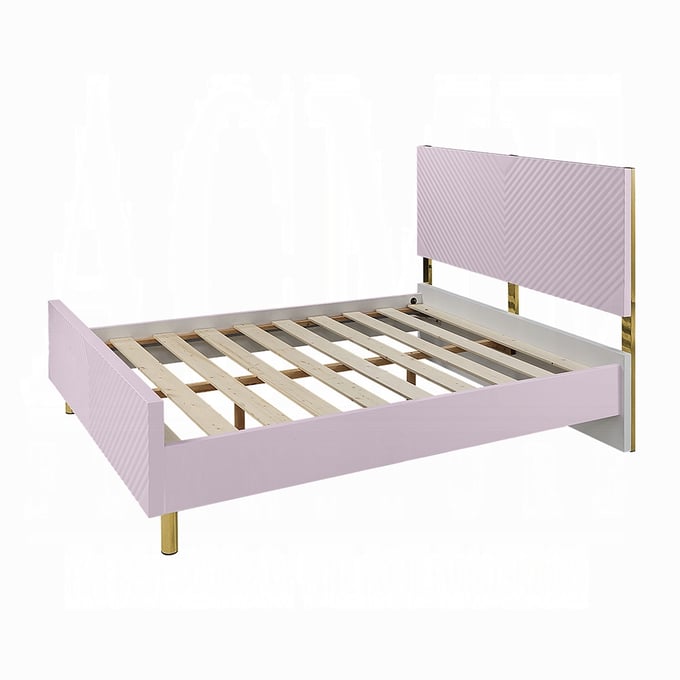 Acme Furniture Gaines Pink High Gloss Full Bed ACM-BD02660F