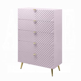 Acme Furniture Gaines Pink High Gloss Chest