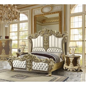 Acme Furniture Desiderius Antique Gold Brown 2pc Bedroom Set with King Bed