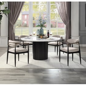 Acme Furniture Jaramillo Beige 5pc Dining Room Set with Arm Chairs