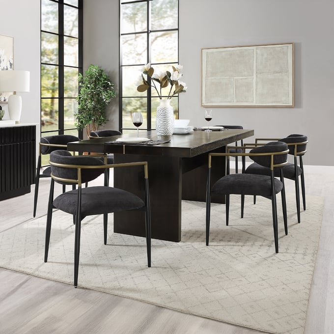 Acme Furniture Jaramillo Black 7pc Dining Room Set ACM-DN0269-DR-S4