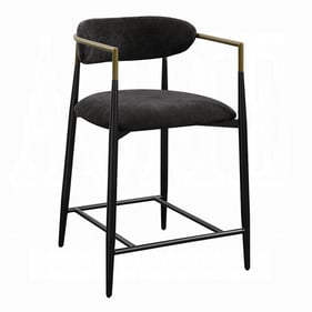 2 Acme Furniture Jaramillo Black Counter Height Chairs