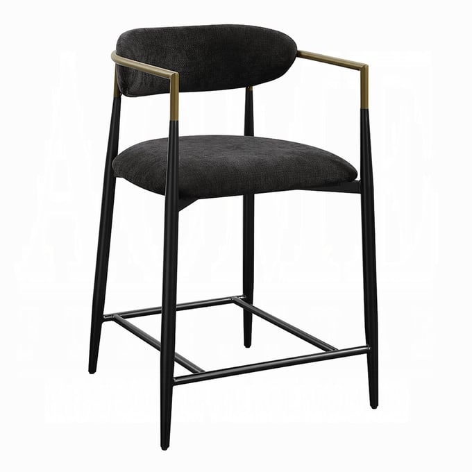 2 Acme Furniture Jaramillo Black Counter Height Chairs ACM-DN02716