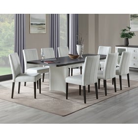 Acme Furniture Carena White Brown 9pc Dining Room Set