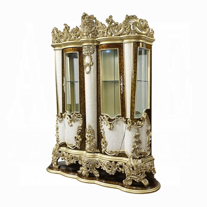 Acme Furniture Desiderius Antique Gold Brown Curio ACM-DN60003