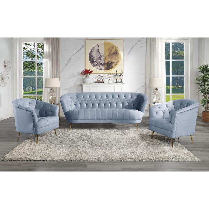 Acme Furniture Bayram Light Gray 3pc Living Room Set ACM-LV00207-LR-S1