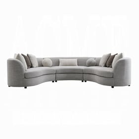 Acme Furniture Ivria Gray Sectional Sofa with 9 Pillows