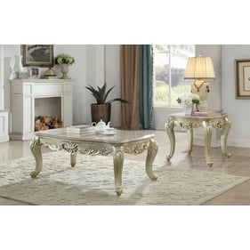 Acme Furniture Gorsedd Golden Ivory 3pc Coffee Table Set