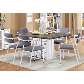 Acme Furniture Cargo Antique Walnut Gray White 7pc Dining Room Set