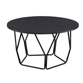 Acme Furniture Sytira Espresso Wood Black Metal Coffee Table