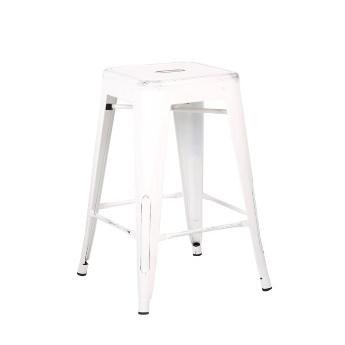 Ac pacific distressed metal on sale barstool with back