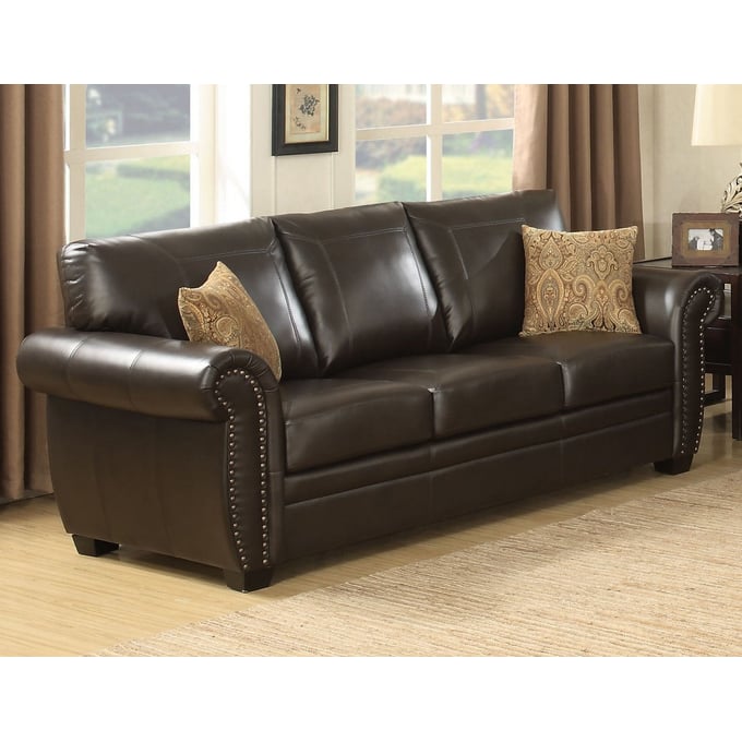 AC Pacific Louis Brown Fabric Sofa ACP-LOUIS-BRN-S