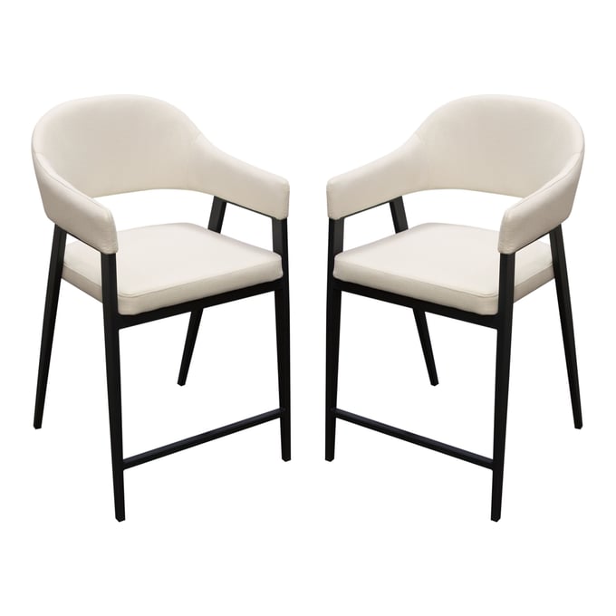 2 Diamond Sofa Adele Cream Counter Height Chairs DMND-ADELESTCM2PK