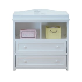 AFG Baby Furniture Leila White Two Drawers Changer With Pad