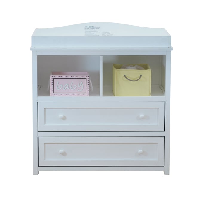 AFG Baby Furniture Leila White Two Drawers Changer With Pad AFG-008W-3353-1