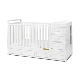 AFG Baby Furniture Daphne White 3 in 1 Crib and Changer Combo