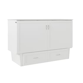 AFI Furnishings Chelsea White Queen Murphy Bed Chest with Mattress