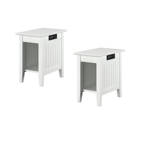 2 AFI Furnishings Nantucket White Chair Side Tables with Built In Charger