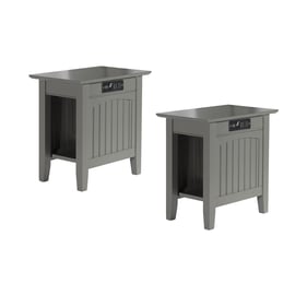 2 AFI Furnishings Nantucket Grey Chair Side Tables with Built In Charger