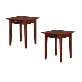 2 AFI Furnishings Shaker Walnut End Tables with USB Charger