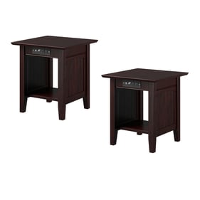 2 AFI Furnishings Nantucket Espresso End Tables with Built In Charger