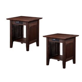 2 AFI Furnishings Nantucket Burnt Amber End Tables with Built In Charger