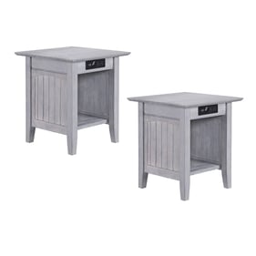 2 AFI Furnishings Nantucket Driftwood End Tables with Built In Charger