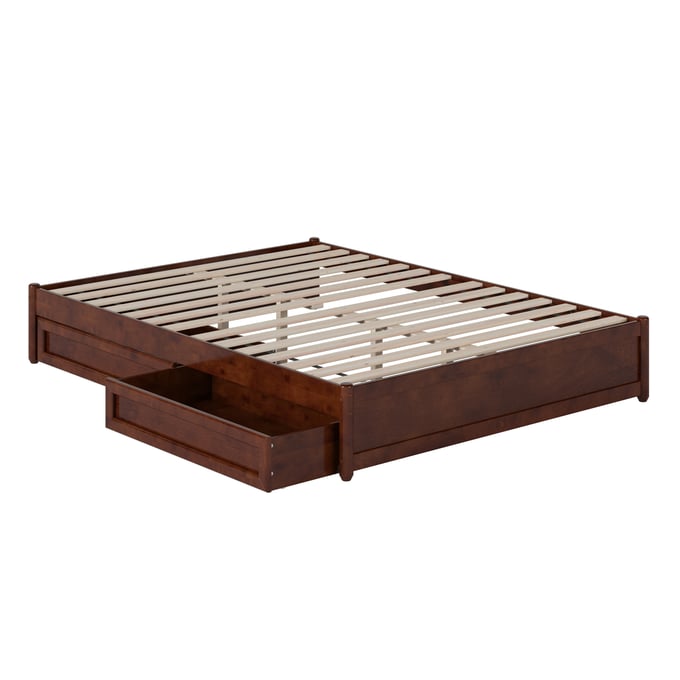 AFI Furnishings Barcelona Walnut Queen Panel Platform Bed with Storage Drawers AR7888144