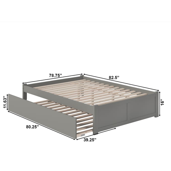 AFI Concord Twin XL Platform Bed with Flat Panel Foot Board and 2