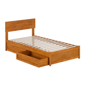 AFI Furnishings Wesley Light Toffee Twin Platform Bed with Panel Footboard ...