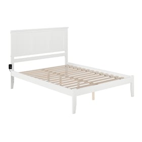 AFI Furnishings Madison White Queen Platform Bed with Charging Station