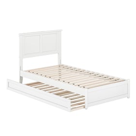 AFI Furnishings Felicity White Twin Platform Bed with Panel Footboard and T...